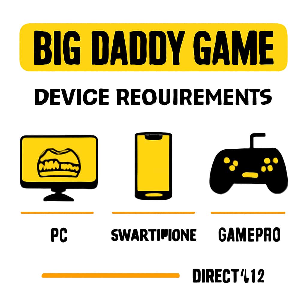 Diagram illustrating the device requirements for Big Daddy Game.