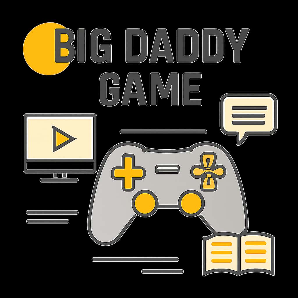 An illustration explaining the Big Daddy Game Guides section.